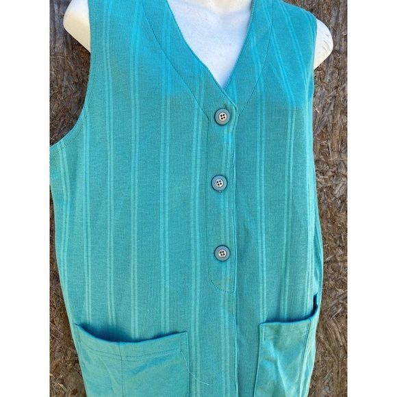 Blast Womens Sweater Vest Green V Neck Pocket Button Side Slit Petites S New - Picture 5 of 8